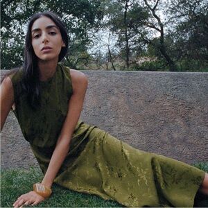 Zara Olive Green Midi Dress